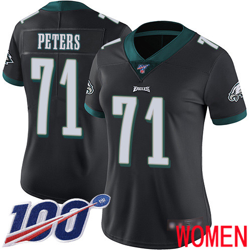 Women Philadelphia Eagles 71 Jason Peters Black Alternate Vapor Untouchable NFL Jersey Limited Player